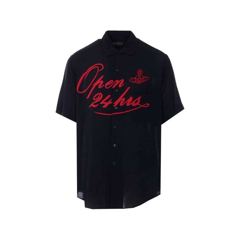 graphic print polo-collar shirt by Selfnex