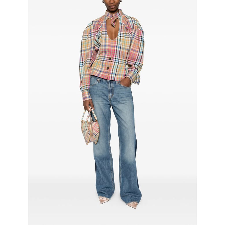 cropped shirt with tie detail by Selfnex