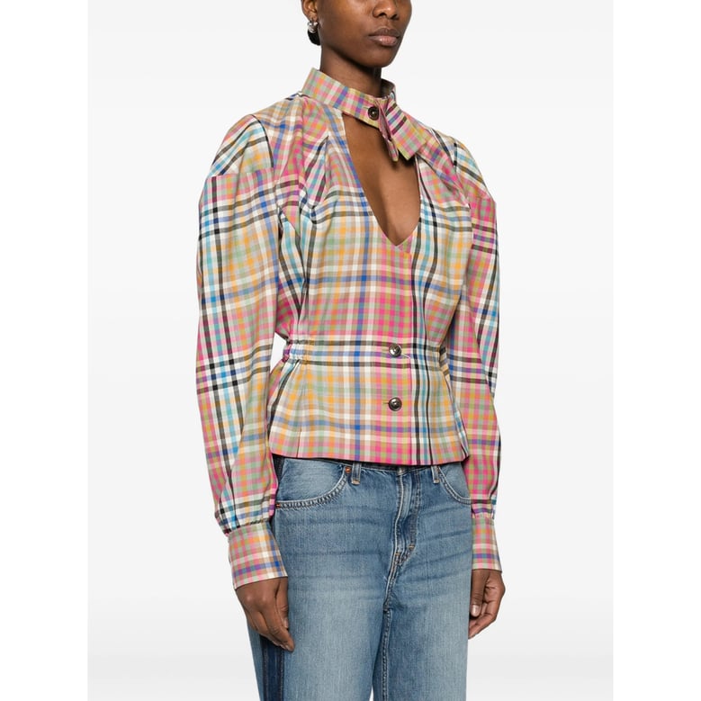 cropped shirt with tie detail by Selfnex