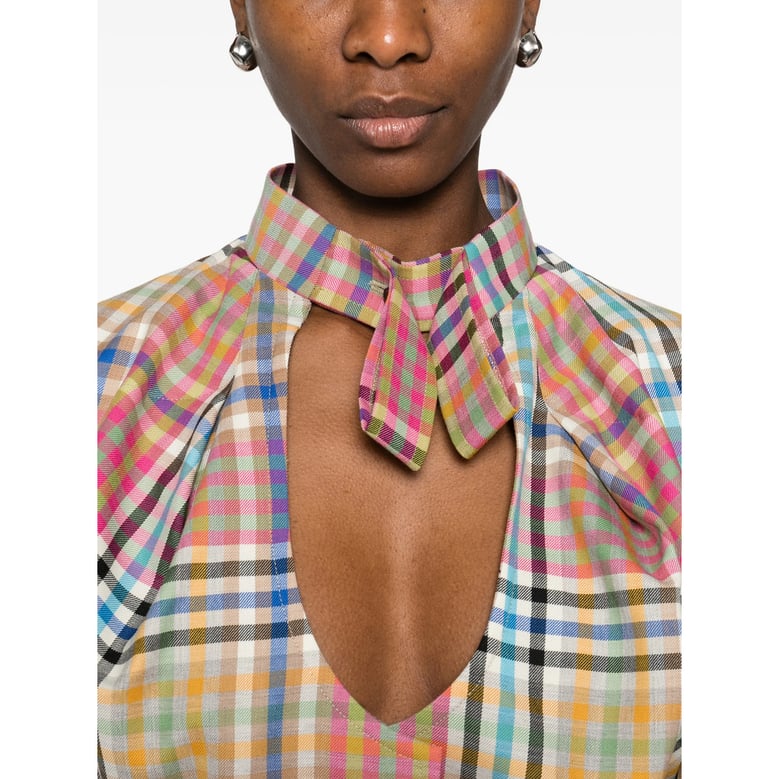 cropped shirt with tie detail by Selfnex