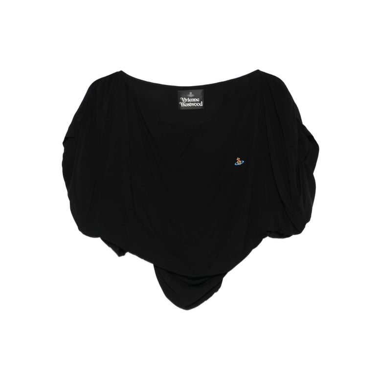 gathered detail v-neck top by Selfnex