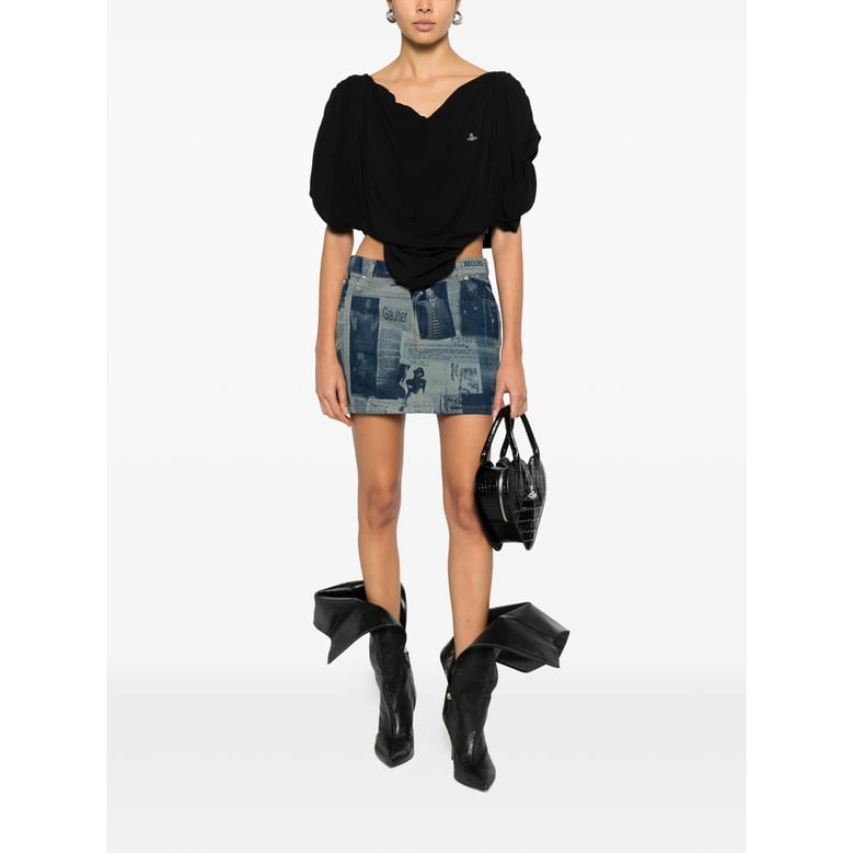 gathered detail v-neck top by Selfnex