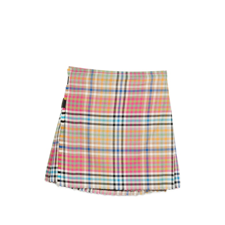 skirt with frayed hem and side buckle by Selfnex