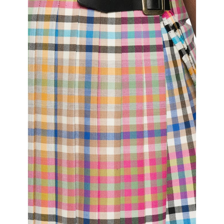 skirt with frayed hem and side buckle by Selfnex