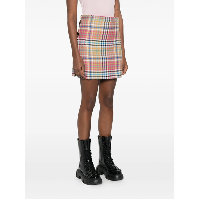 skirt with frayed hem and side buckle by Selfnex