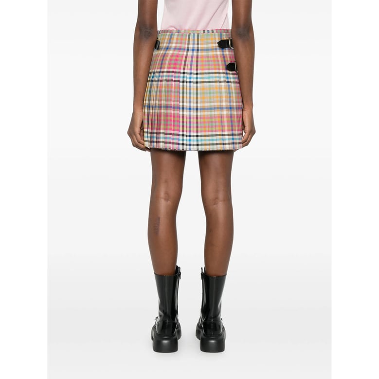 skirt with frayed hem and side buckle by Selfnex