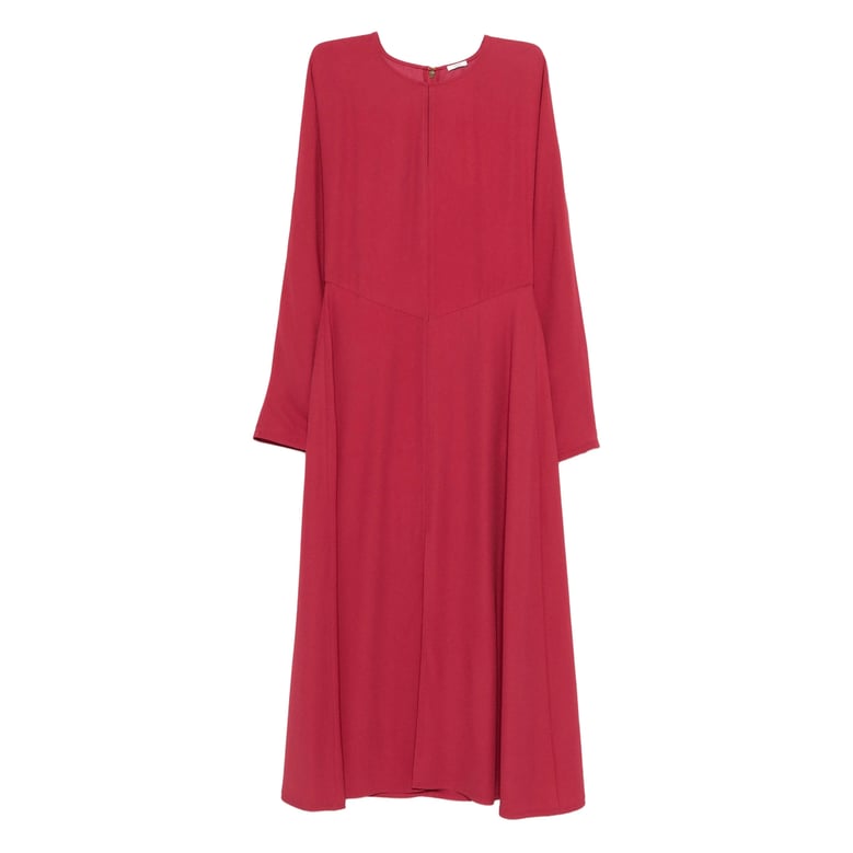 red a-line dress with long sleeves by Selfnex