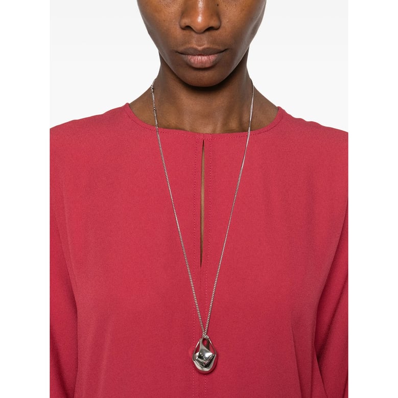 red a-line dress with long sleeves by Selfnex
