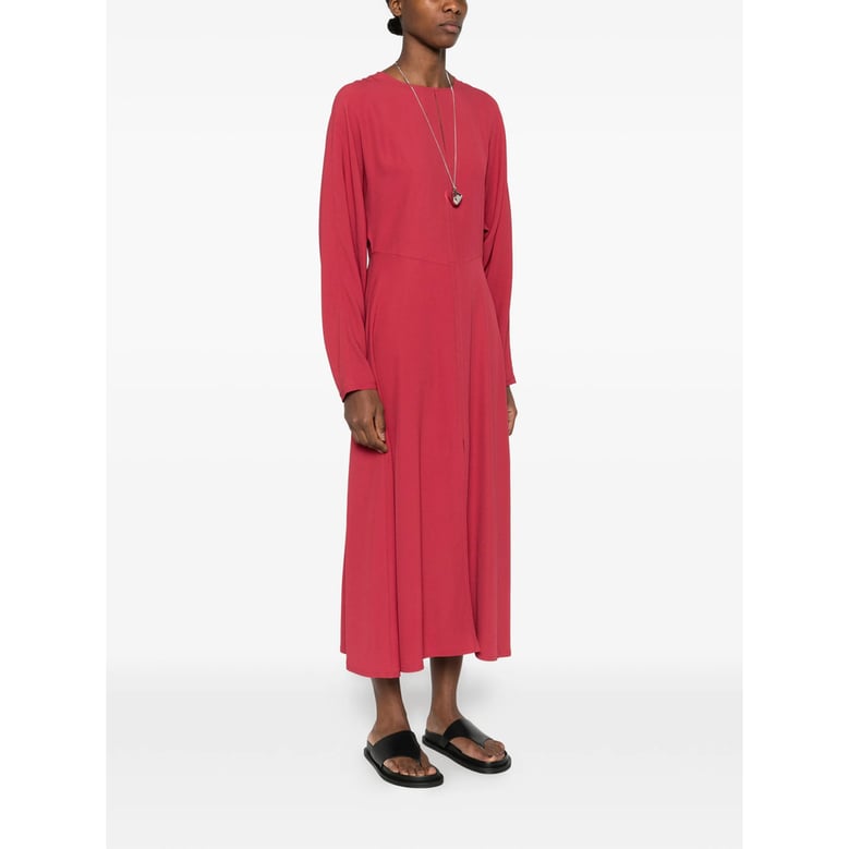 red a-line dress with long sleeves by Selfnex