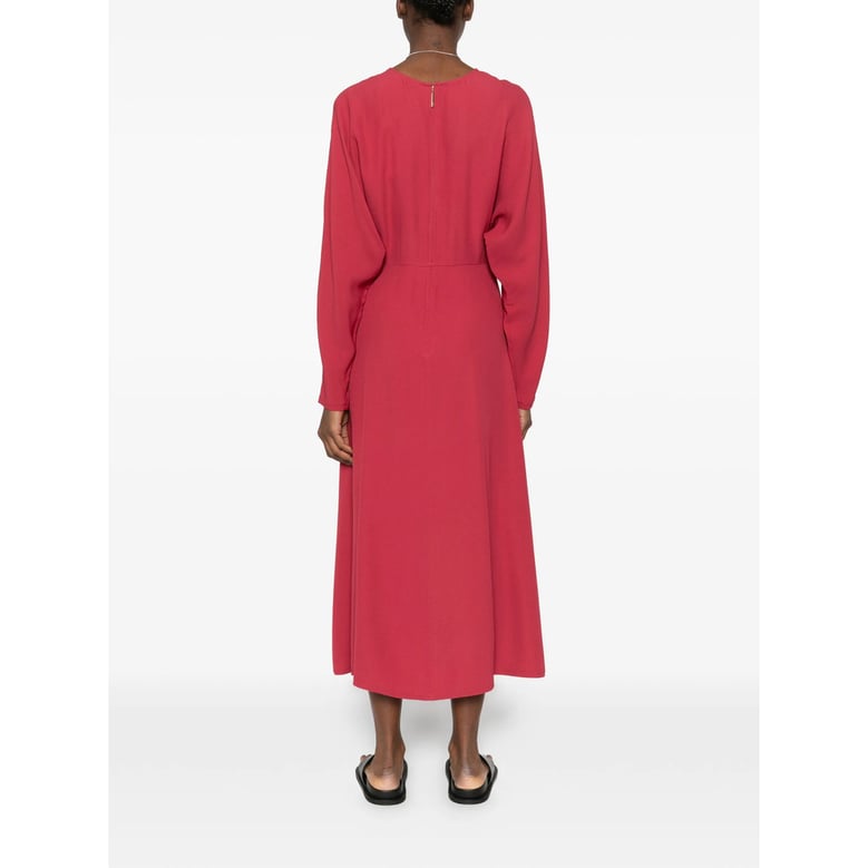 red a-line dress with long sleeves by Selfnex