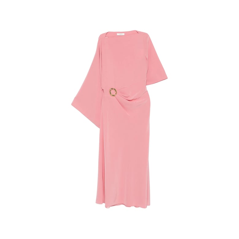 dress with asymmetric sleeves pink by Selfnex