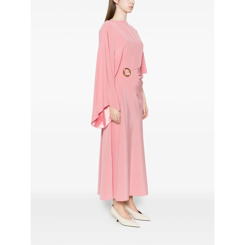 dress with asymmetric sleeves pink by Selfnex