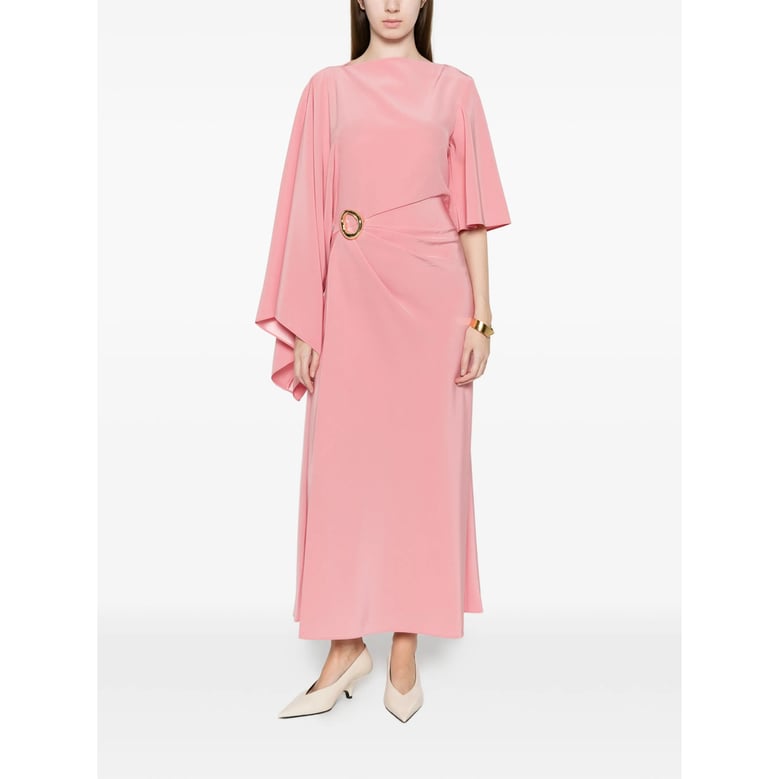 dress with asymmetric sleeves pink by Selfnex