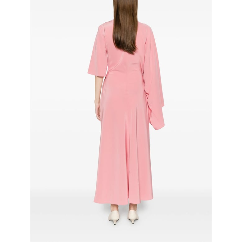 dress with asymmetric sleeves pink by Selfnex