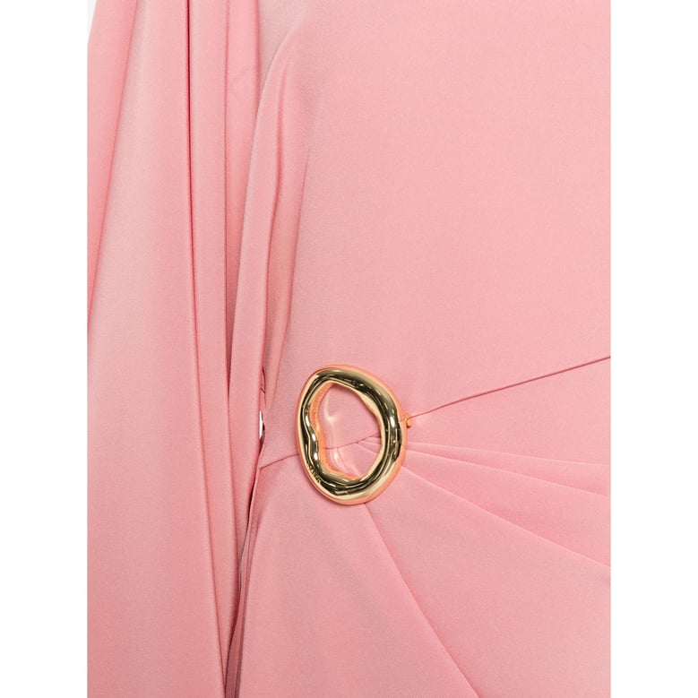 dress with asymmetric sleeves pink by Selfnex