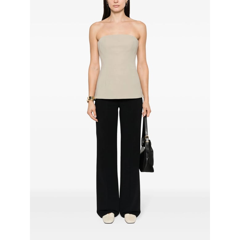 flared hem trousers with belt loops by Selfnex
