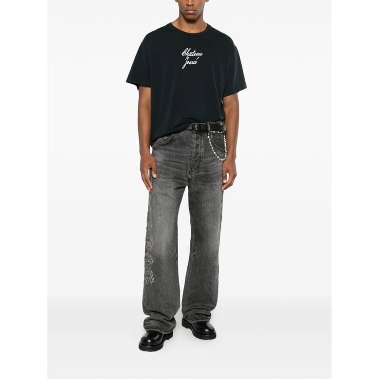 crew neck black t-shirt by Selfnex