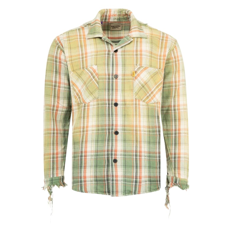 button-down shirt green/orange by Selfnex