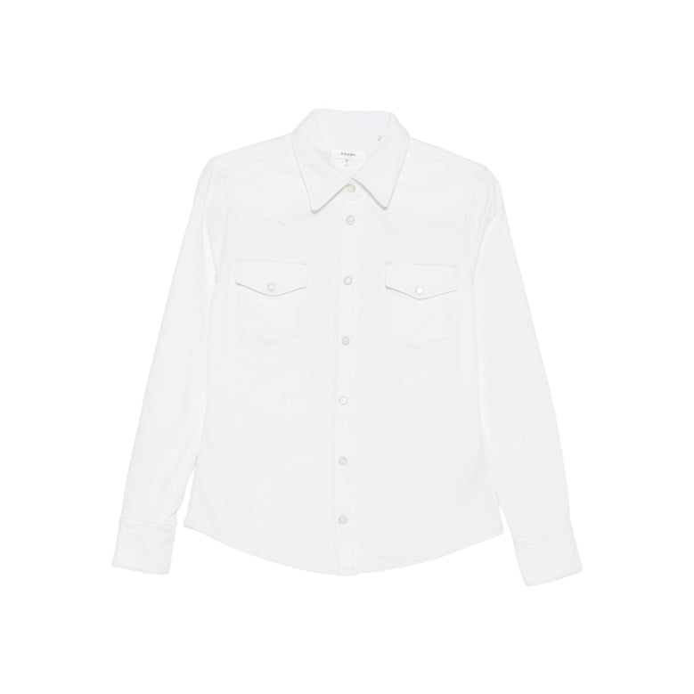 button fastening beige shirt with chest pockets by Selfnex