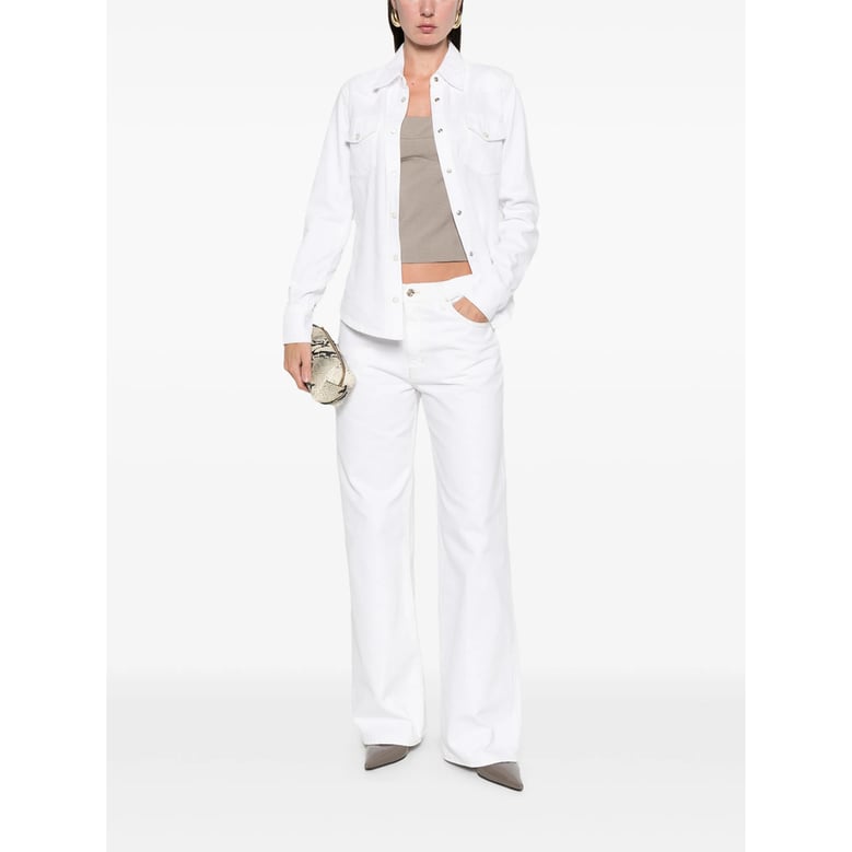 button fastening beige shirt with chest pockets by Selfnex
