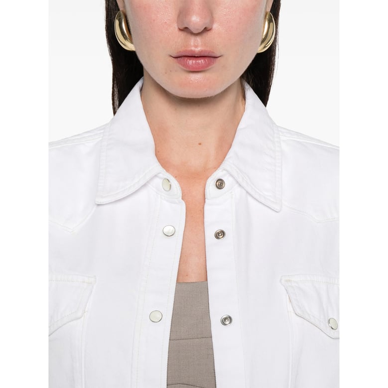 button fastening beige shirt with chest pockets by Selfnex