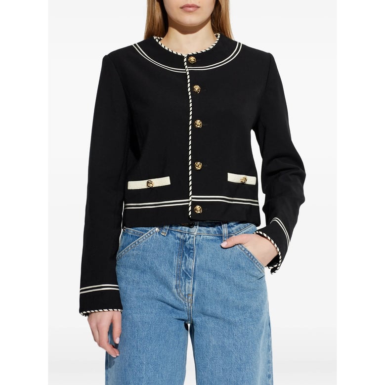 black round neck outerwear by Selfnex