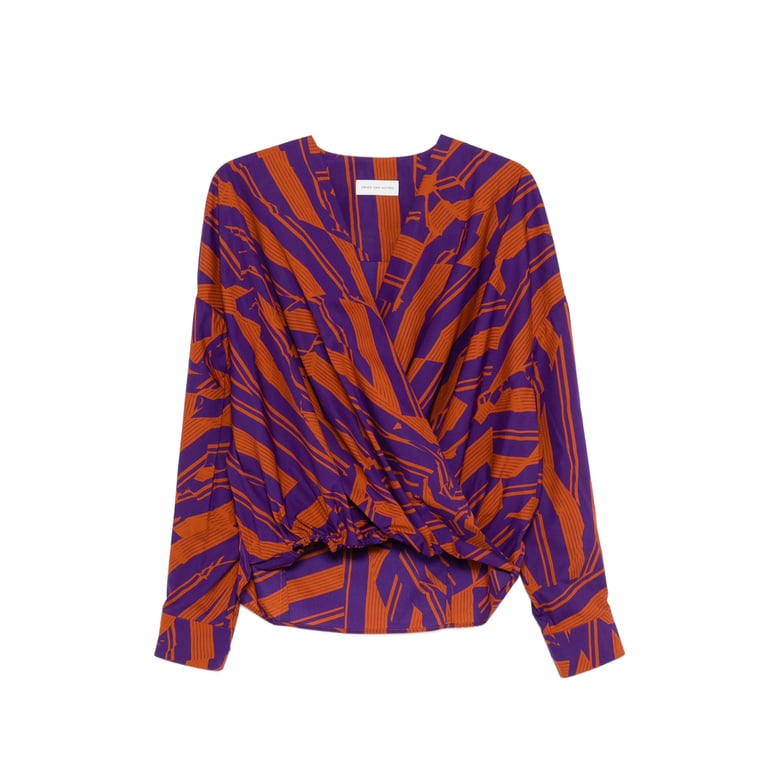 wrap front long sleeve shirt by Selfnex