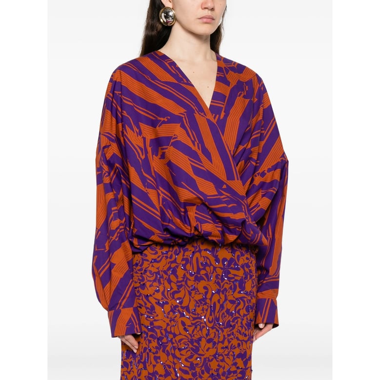 wrap front long sleeve shirt by Selfnex