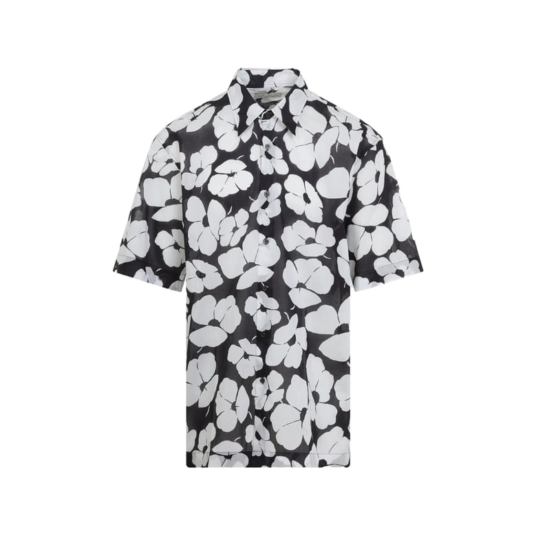 shirt black/white floral print by Selfnex