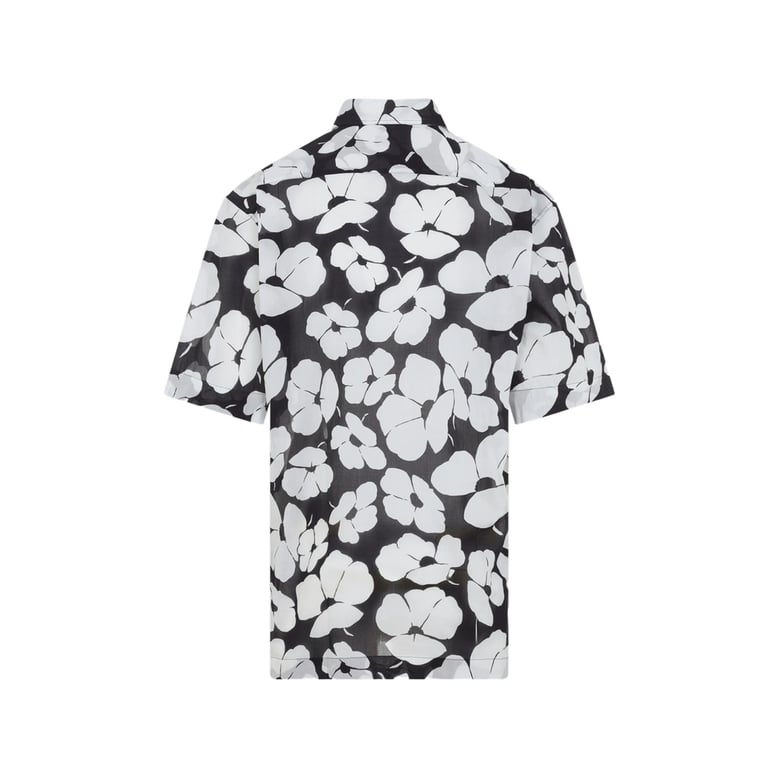 shirt black/white floral print by Selfnex