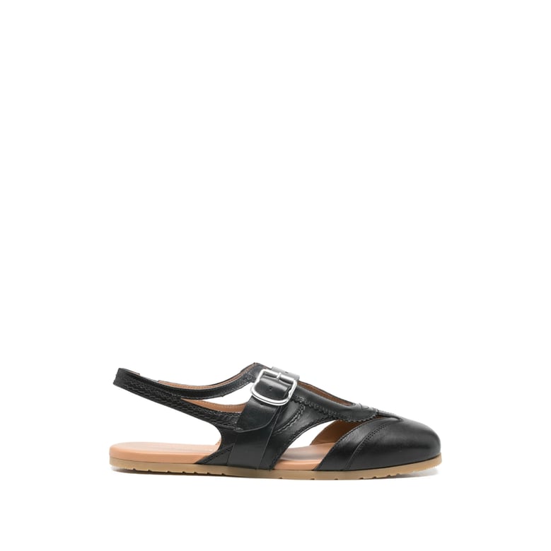 t-bar sandals black calf leather by Selfnex