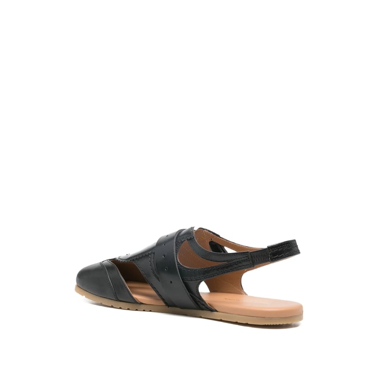 t-bar sandals black calf leather by Selfnex