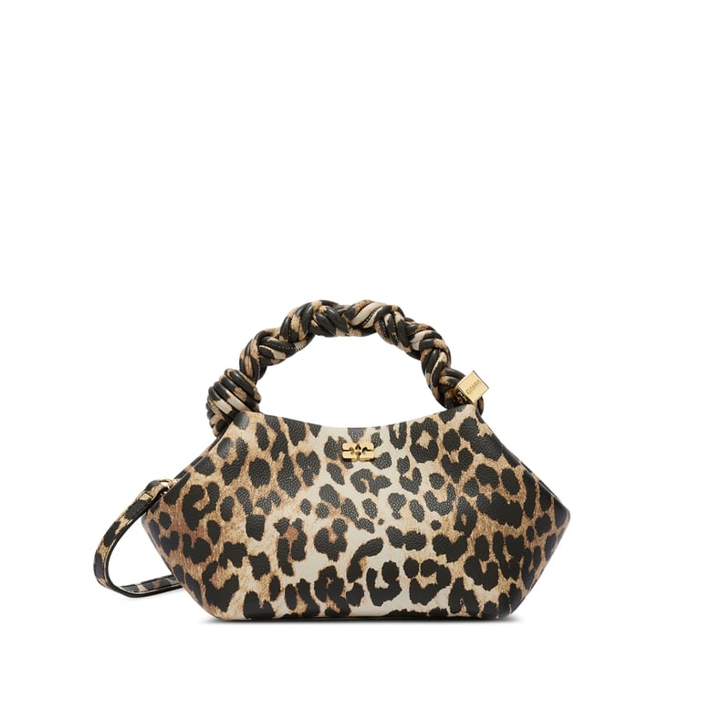 leopard-print twisted top handle bag by Selfnex