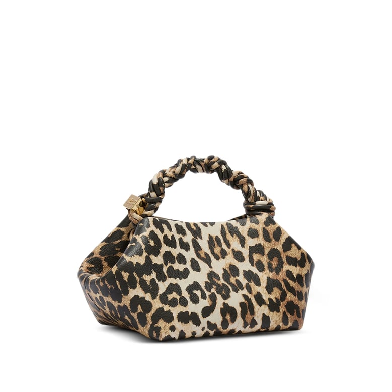 leopard-print twisted top handle bag by Selfnex
