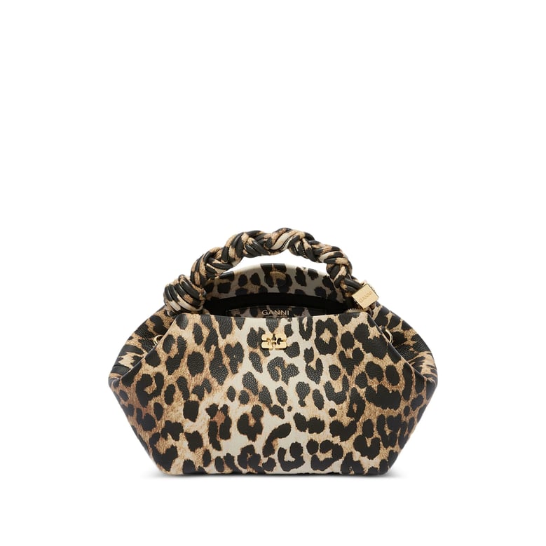 leopard-print twisted top handle bag by Selfnex