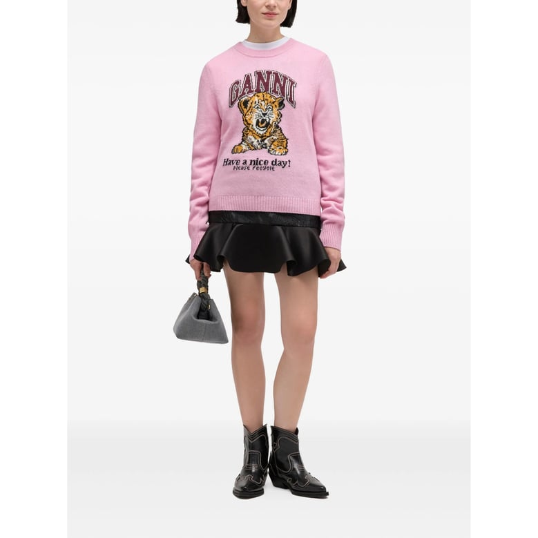 light pink graphic print sweatshirt by Selfnex