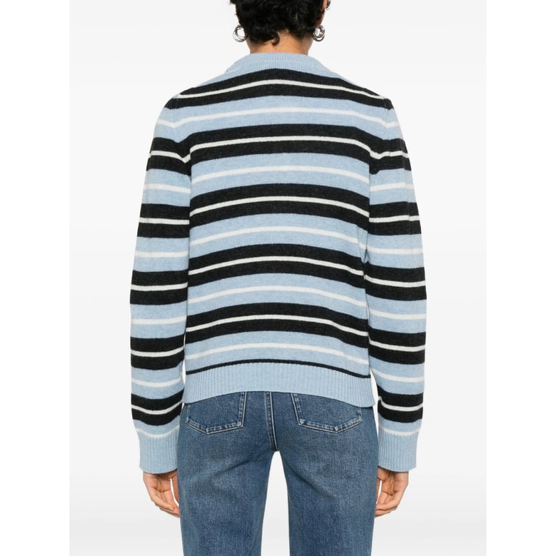 blue stripe pattern jacquard sweater by Selfnex