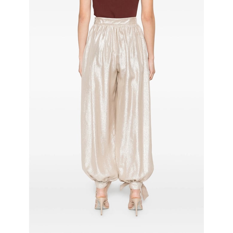 relaxed fit tapered trousers with tie cuffs by Selfnex