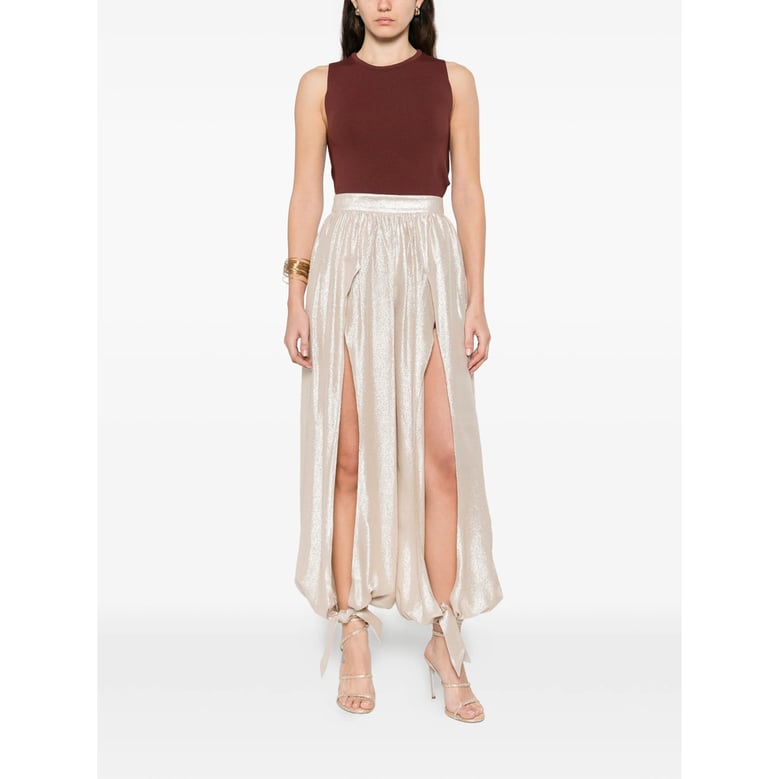 relaxed fit tapered trousers with tie cuffs by Selfnex