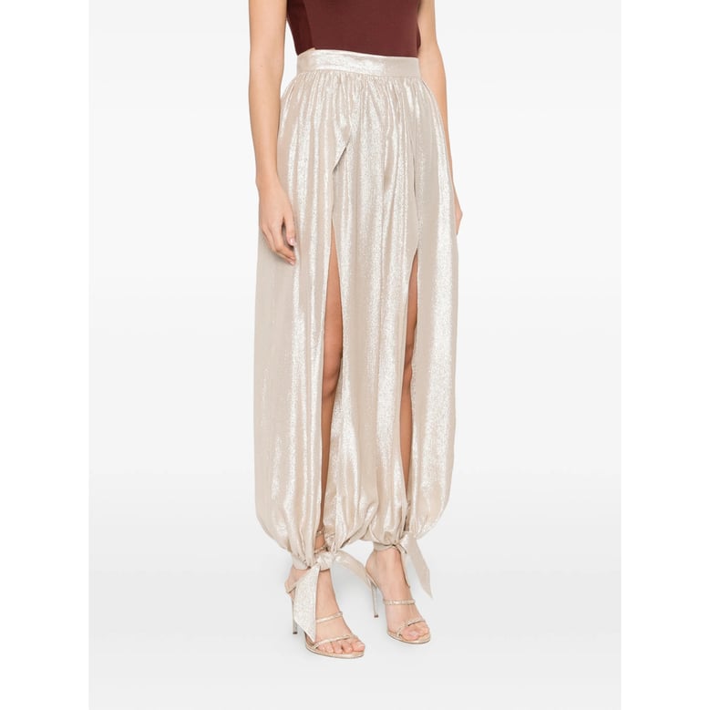 relaxed fit tapered trousers with tie cuffs by Selfnex