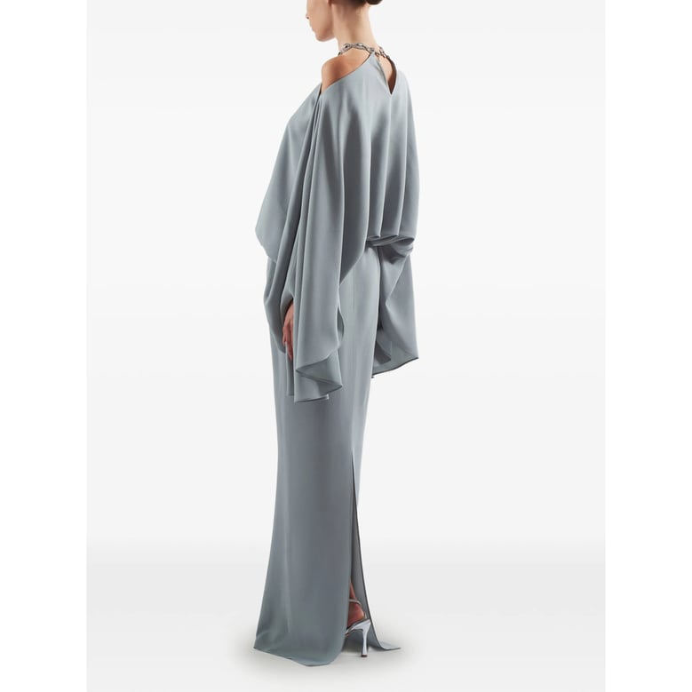 off-shoulder blue crystal embellished dress by Selfnex