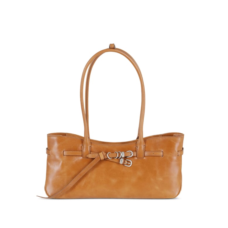 shoulder bag with silver-tone buckle by Selfnex