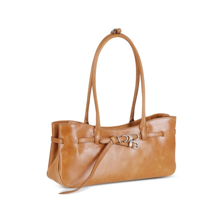 shoulder bag with silver-tone buckle by Selfnex