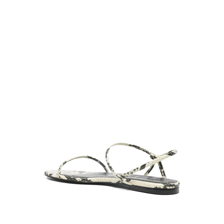 open toe strappy snakeskin print shoes by Selfnex