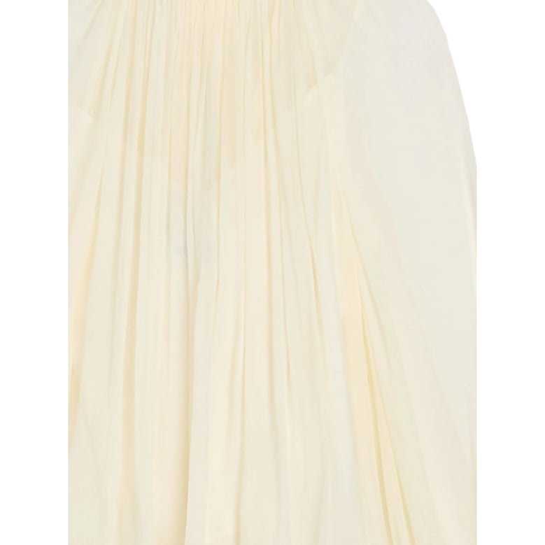 ivory pleated design high neck blouse by Selfnex