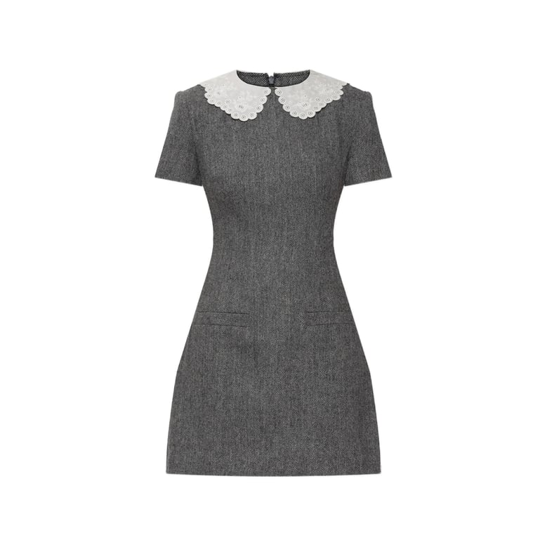 dress herringbone knit grey by Selfnex