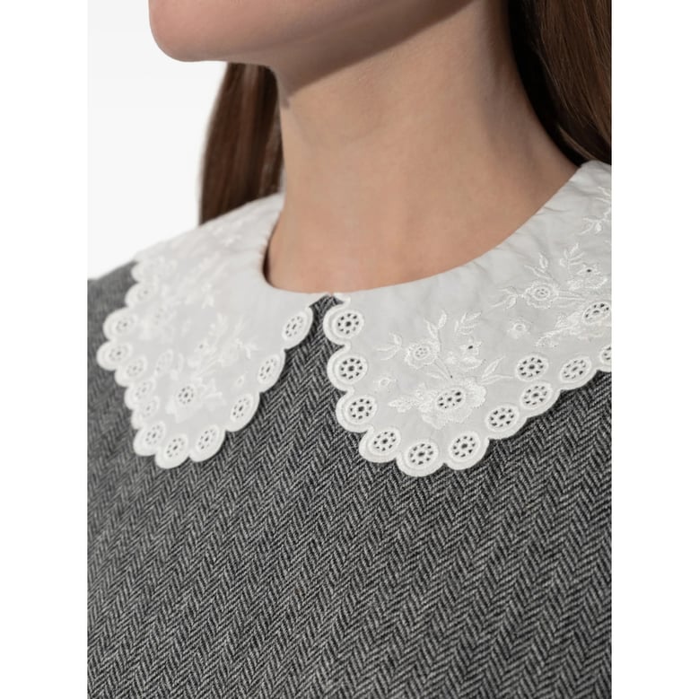 dress herringbone knit grey by Selfnex