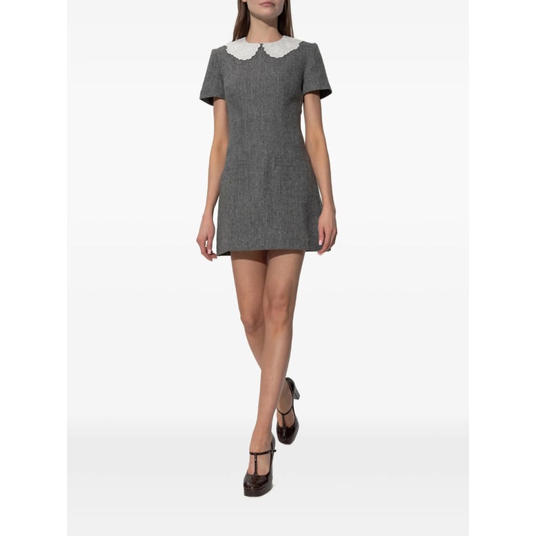 dress herringbone knit grey by Selfnex