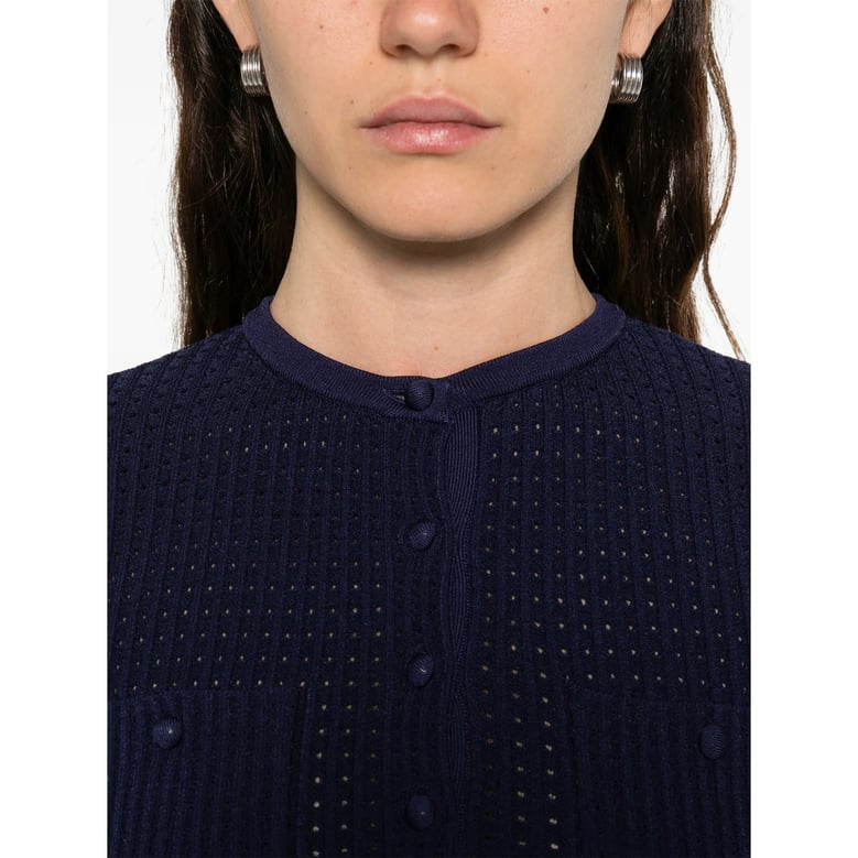 navy blue scalloped collar dress by Selfnex