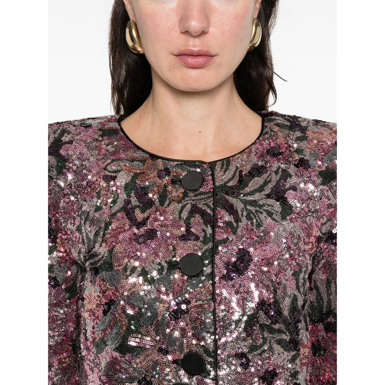 floral pattern sequin embellished outerwear by Selfnex